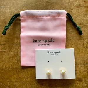 Kate Spade simulated pearl stud earrings, NEW WITH POUCH